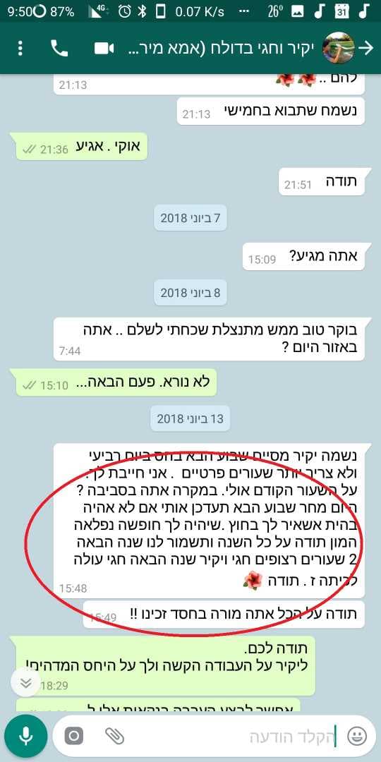 מכתב של 1 מירה  בדולח (2018) אמא של יקיר